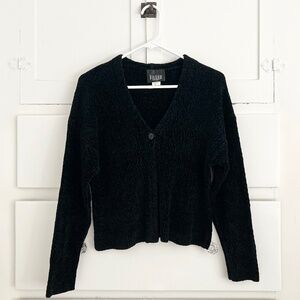 Eileen Fisher Black Textured Knit Cardigan Sweater Small